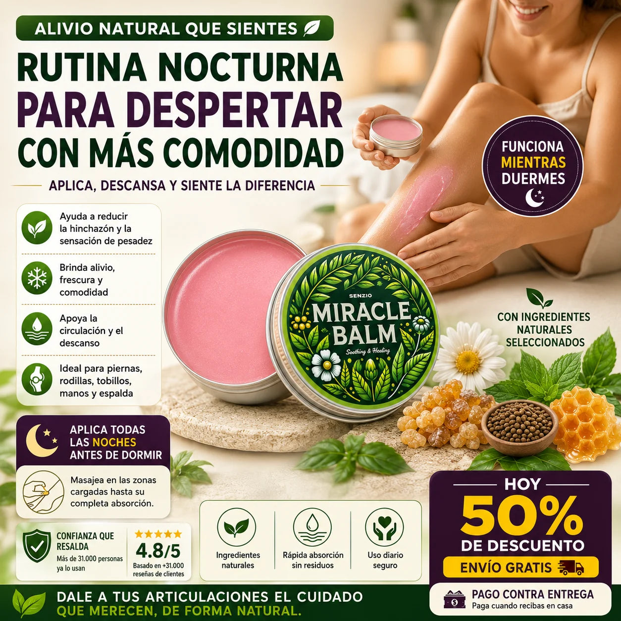 Miracle Balm™ Bálsamo natural para tu rutina nocturna de alivio y bienestar