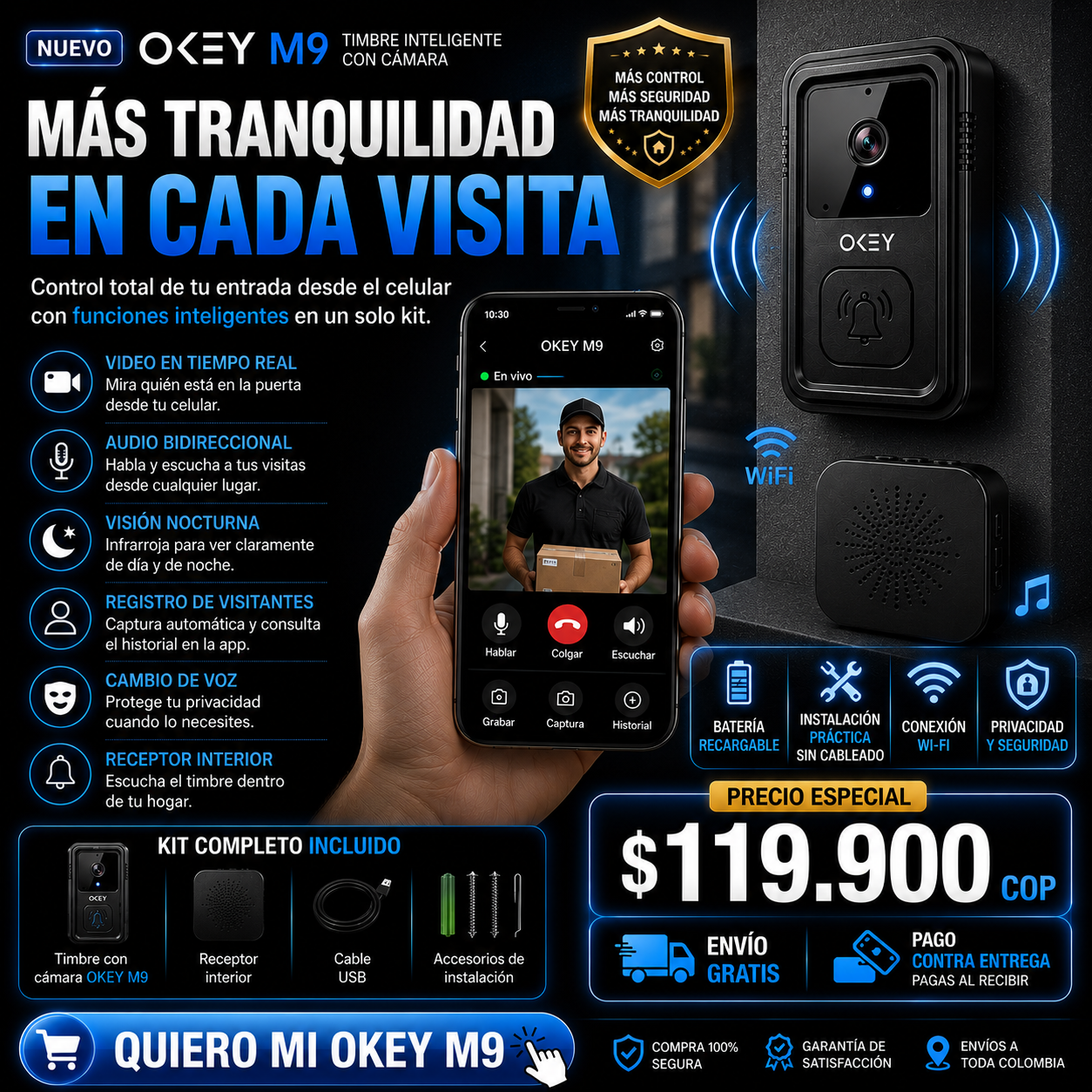 Timbre Inteligente OKEYM9