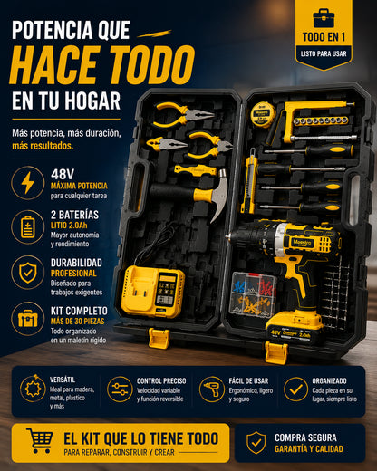 Maestro en Casa Taladro 48V Kit de Herramientas