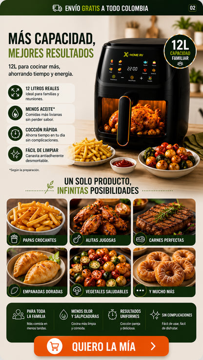 Air Fryer X-HOM 12 Litros