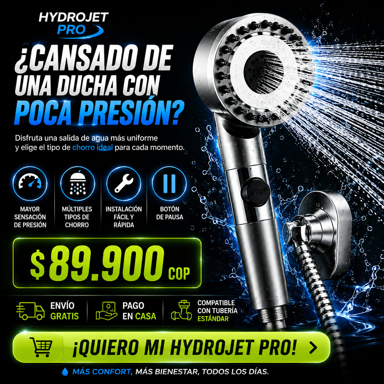 HydroJet Pro- Ducha Masajeadora