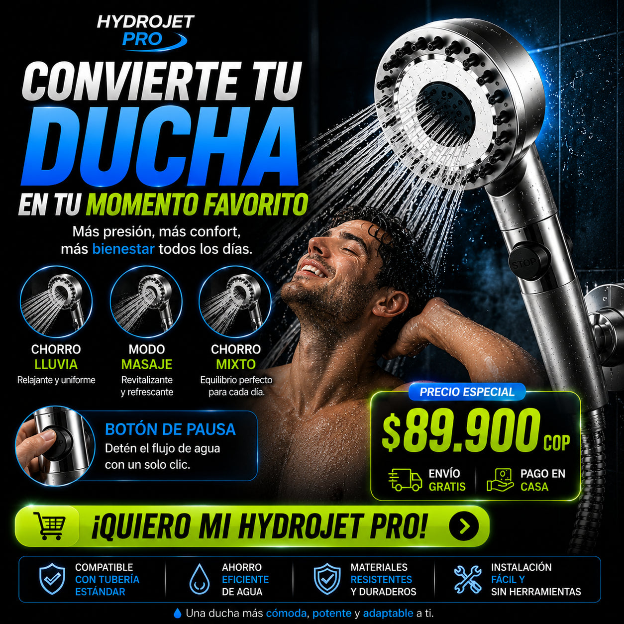 HydroJet Pro- Ducha Masajeadora