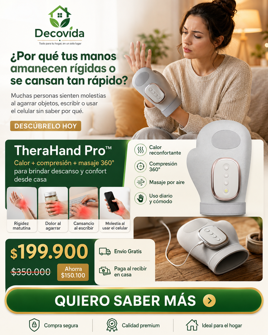 TheraHand Pro™ Guante Masajeador Térmico