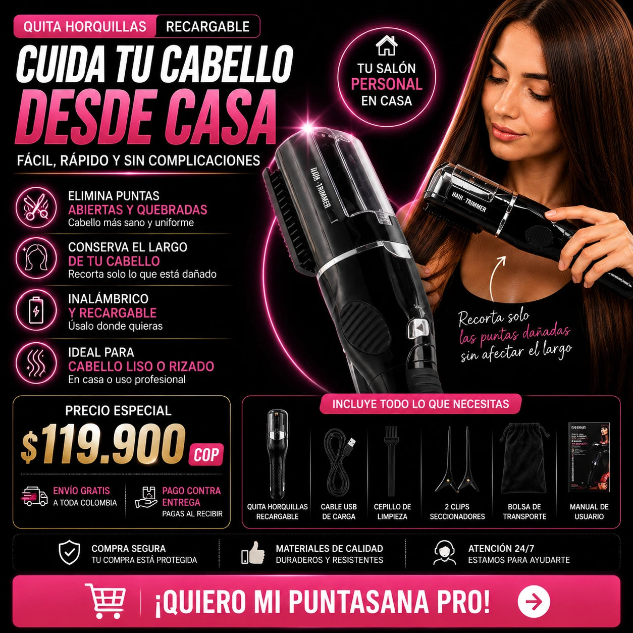 PuntaSana Pro - Elimina puntas abiertas sin perder tu largo