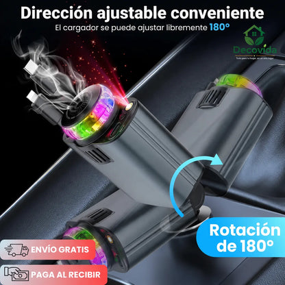 AutoAura™ Cargador Difusor De Aroma Y Luces Para Carro 5 en 1