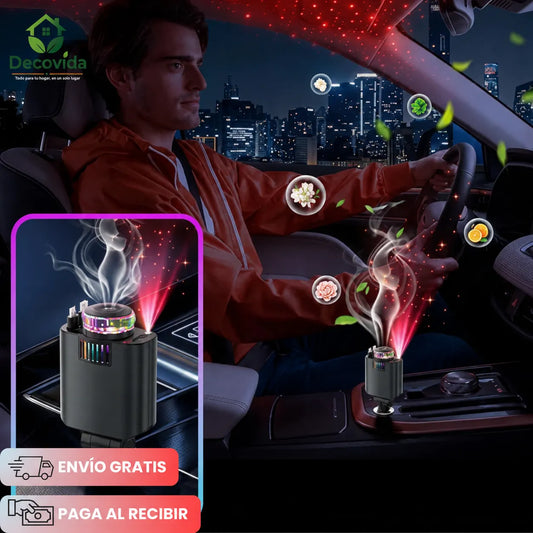 AutoAura™ Cargador Difusor De Aroma Y Luces Para Carro 5 en 1