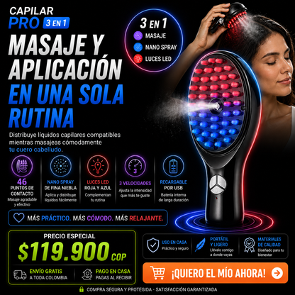 Capilar Pro 3 en 1 - Cepillo Masajeador