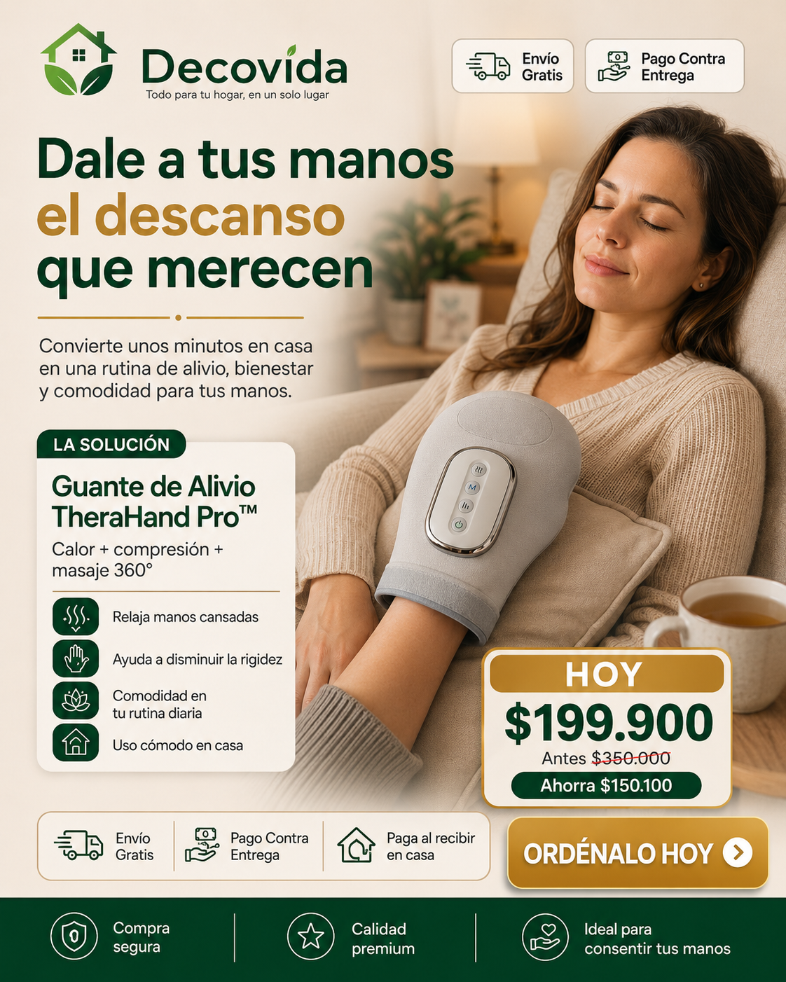 TheraHand Pro™ Guante Masajeador Térmico