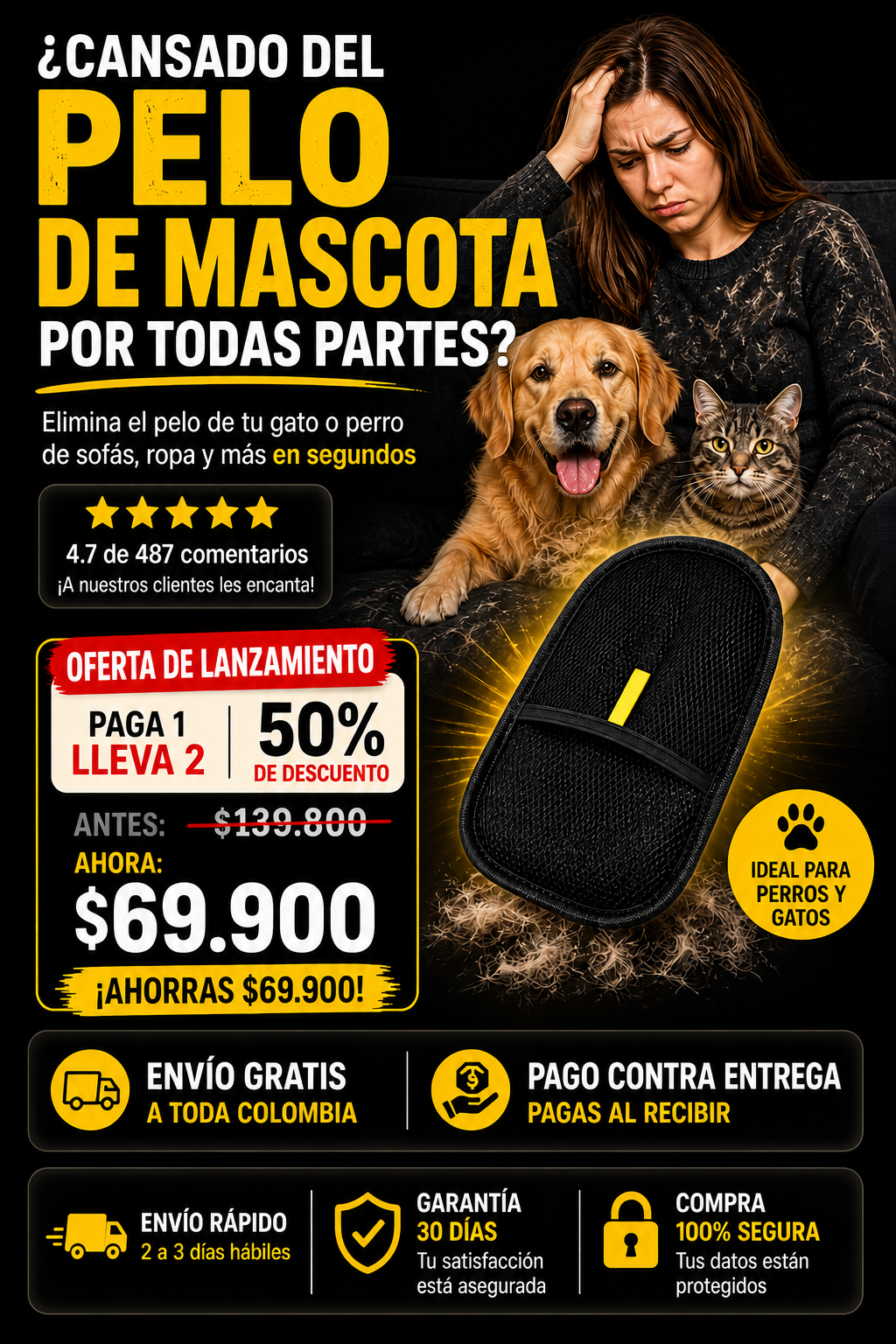 PROMO 2X1 Guante mágico quitapelos FURBLISS